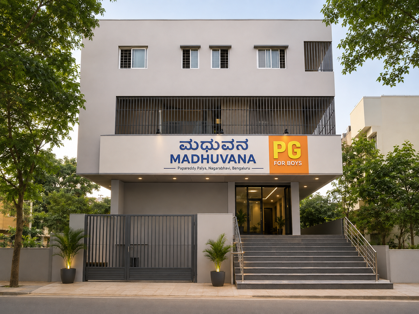 Common lounge at Madhuvana PG